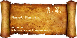 Német Martin névjegykártya