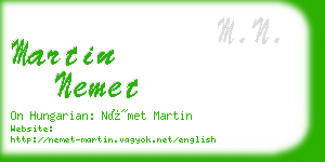 martin nemet business card